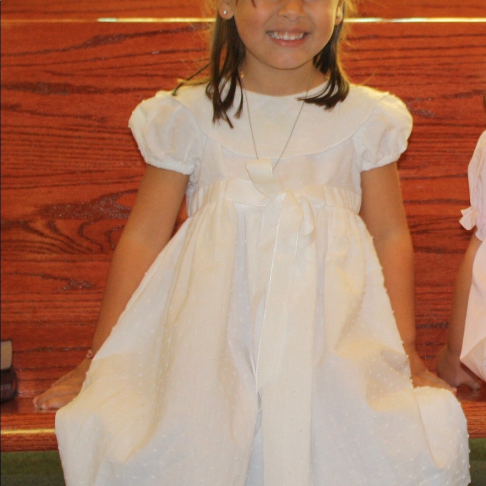 SWEETNESS OVERLOAD WHITE SWISS DOT FABRIC DRESS